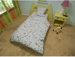 Bērnu gultas veļa  "Happy Farm grey"